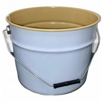 12 litre White Lacquered Tapered Tinplate Pail  